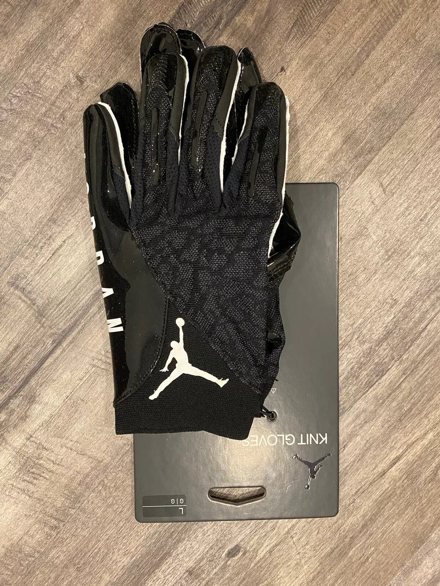 Jordan Knit Football Receiver Gloves - Black - Medium M Nike Cleats Rare!!!