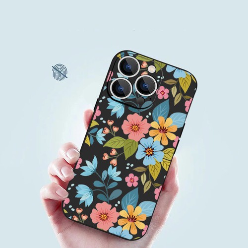 For iPhone 16 15 14 Pro Max 13 12 11 XS Shockproof Flower Lanyard Case TPU Cover - Picture 7 of 19