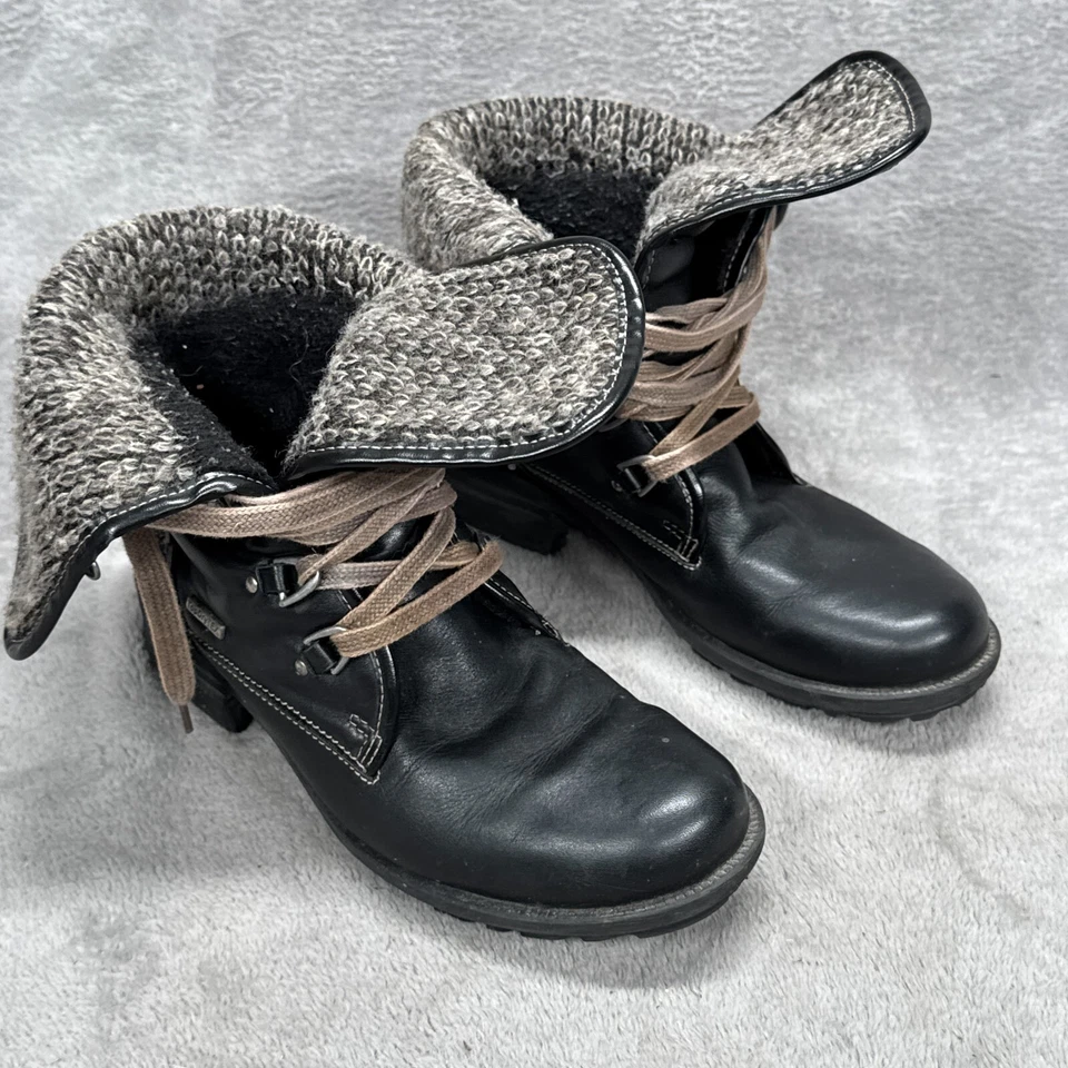 Josef Seibel ботинки женщин EUR 38 США 7 черная кожа лодыжки TopDry TEX - Изображение 3 из 4