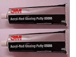 M05098 2x 3M 05098 Acryl Red Glazing Putty 409g Tube Stopper Body Filler ...
