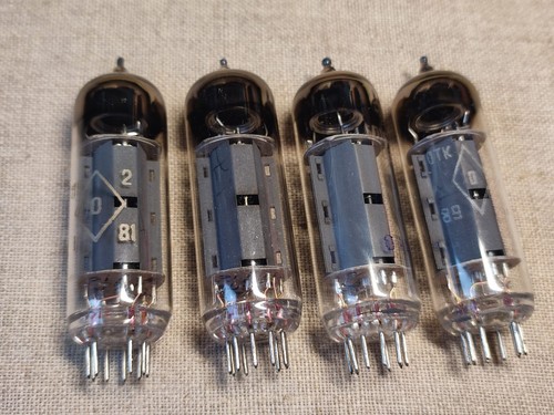 4 pcs. 6P14P-EV REFLECTOR 80' ~ EL84~6BQ5~N709 PENTODE TUBES New ! Gold Grid,NOS - Picture 4 of 7