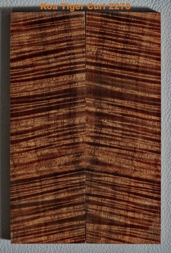 Stabilized Shimmering Koa Tiger Curl knife scales #2270, 6 3/16" x 2" x 3/8+"