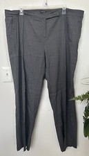 Eileen Fisher Ankle Pants Linen Gray High Rise Pockets Trousers Sz 24W