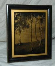 Antique C & A Richard's Tallimit Art Boston "Birches" Trees Art Print