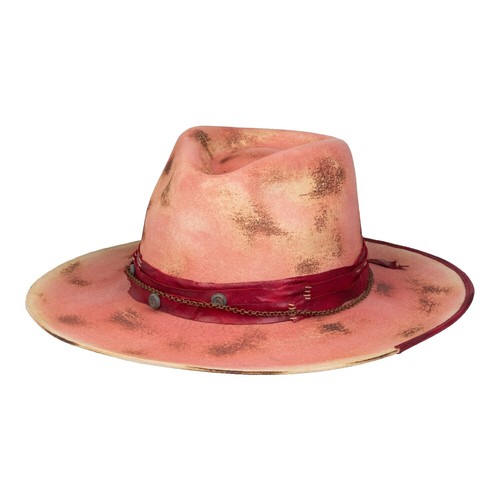 Hand Painted Mexican Hat Pink Birds Fedora Womens Handmade  display picture 3
