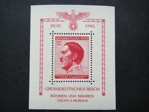 Germany Nazi 1945 Stamp MNH Hitler&#039;s Birthday Sheet Swastika Eagle WWII Third Re