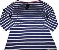 Damen Langarmshirt L-SHIRT Blau Weiss Geringelt Gestreift Jane Norman Gr. 40 Neu