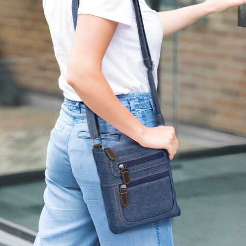Casual Denim Bag Retro Crossbody Bag for Women Ladies square bag - Picture 11 of 12