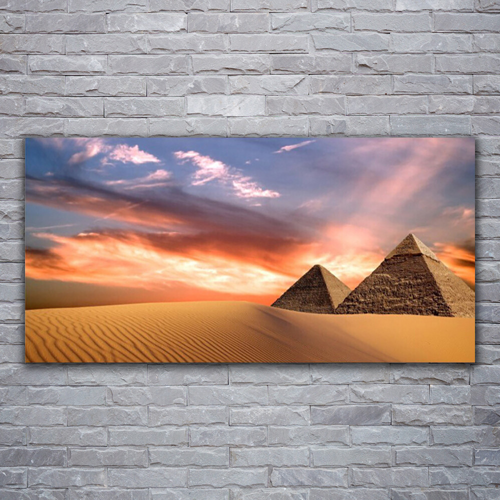 Tableau sur toile pyramides 120x60 cm pour habiller un grand mur vide sans l'alourdir