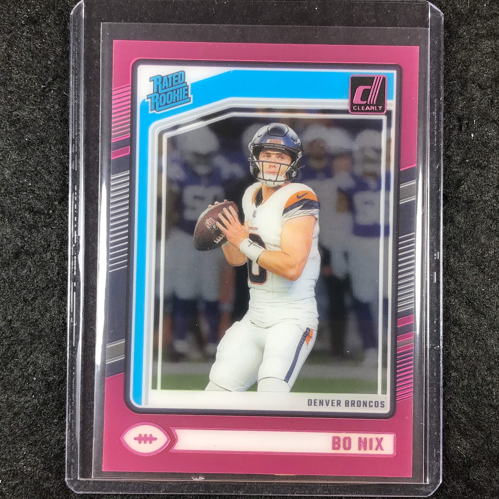 2024 Clearly Donruss Football BO NIX Rated Rookie Pink #56