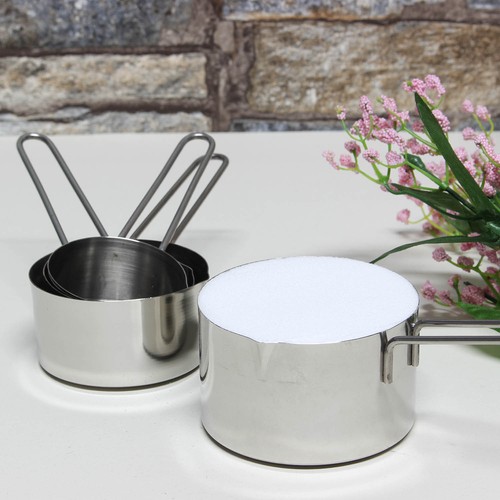 4er Set Edelstahl Messbecher Set Küche Backen Kochen Schlaufe Griff - Bild 2 von 3