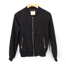 Ivy Main Bomber Jacket Womens Black Full Zip Lightweight Pocket Fronts Small S