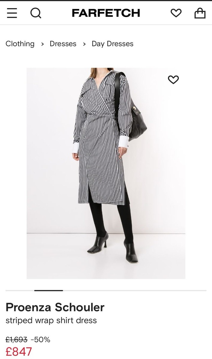 Farfetch Proenza Schouler Stripe Wrap Shirt Dress Size Rrp £1693