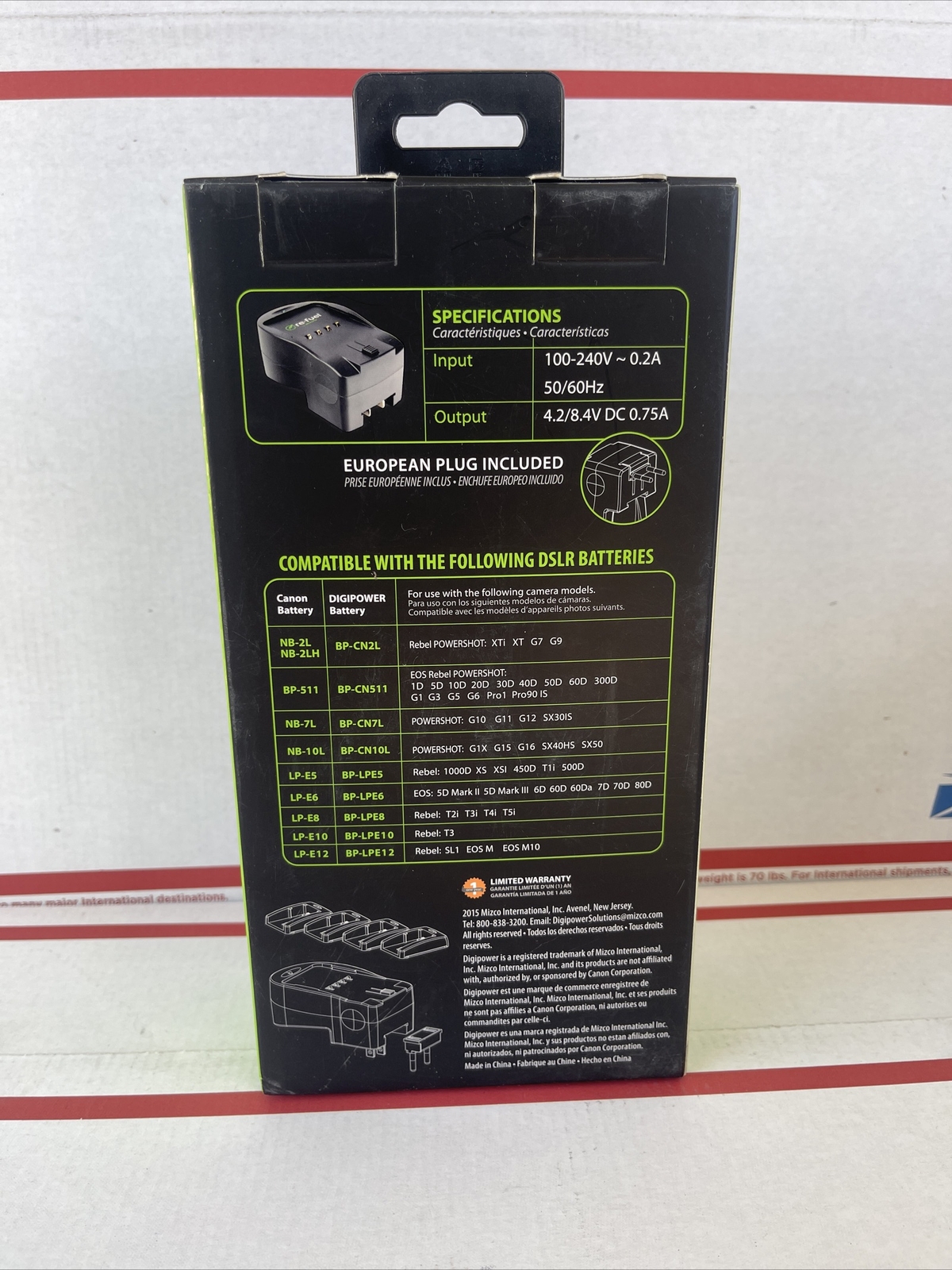 Digipower - Re-Fuel Replacement Canon DSLR Charger - Black New