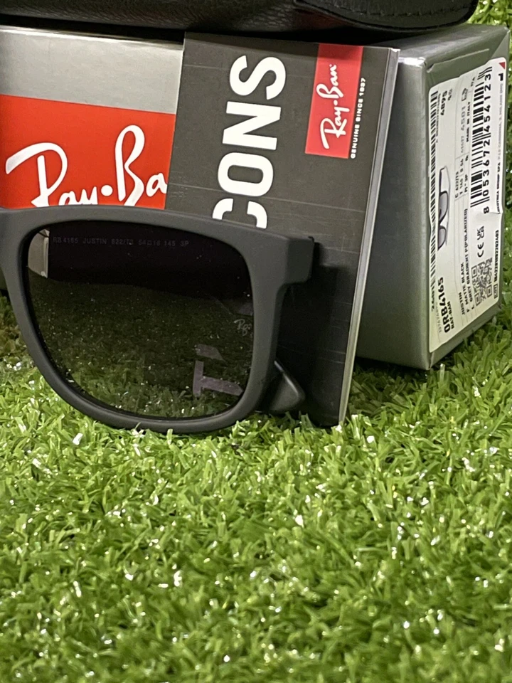 Ray-Ban Justin Sonnenbrille RB4165 schwarz/graue polarisierte Gläser mit Farbverlauf - Bild 4 von 4