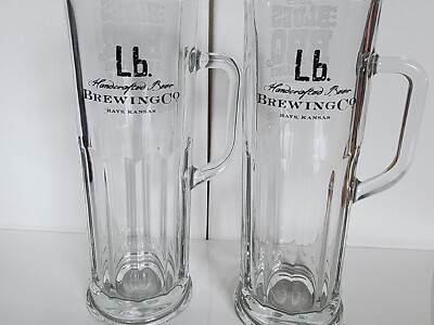 Lb. Brewing Co. Hays Kansas 2012 Two  16.9 oz Mugs Glasses