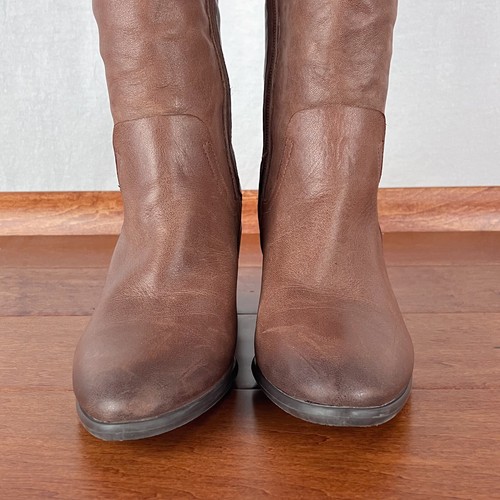 Vince Camuto Womens 7. 5 M Brown Leather Mordona Knee Hi Western Riding Boots - Picture 7 of 12