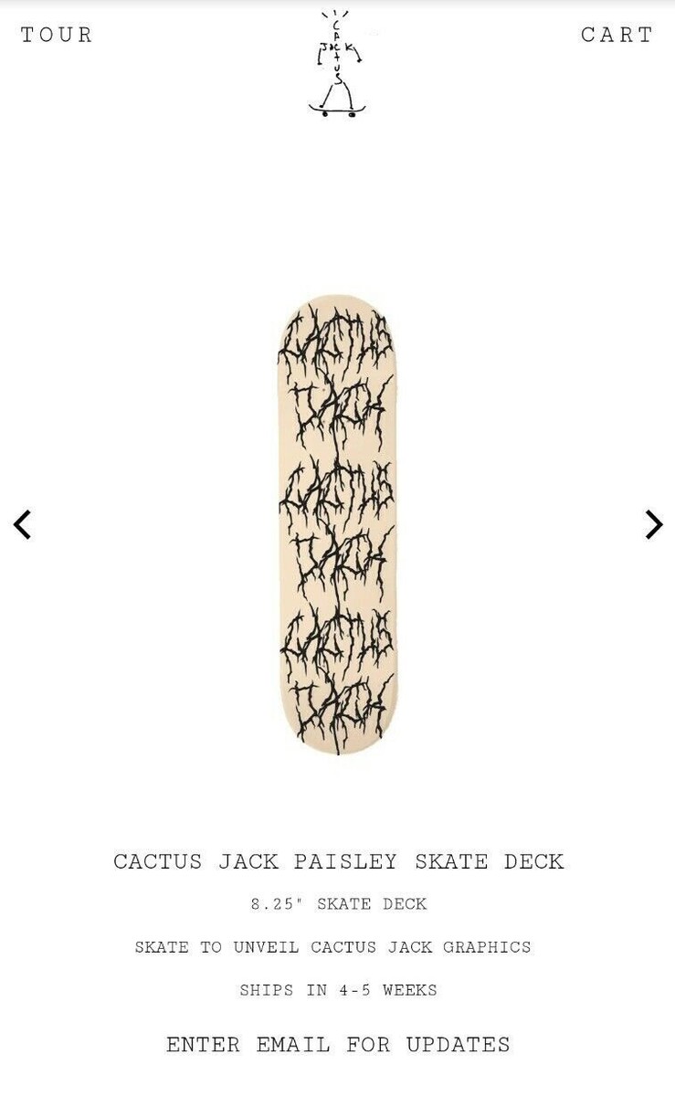 Travis Scott Cactus Jack - Paisley Skateboard Deck Factory Sealed