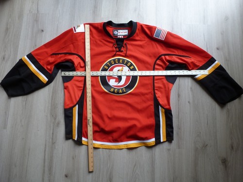 AHL CCM Stockton Heat Hockey Jersey 56 Red Laced Neck RARE NEU Neu ohne Etikett Fight Strap - Bild 4 von 15