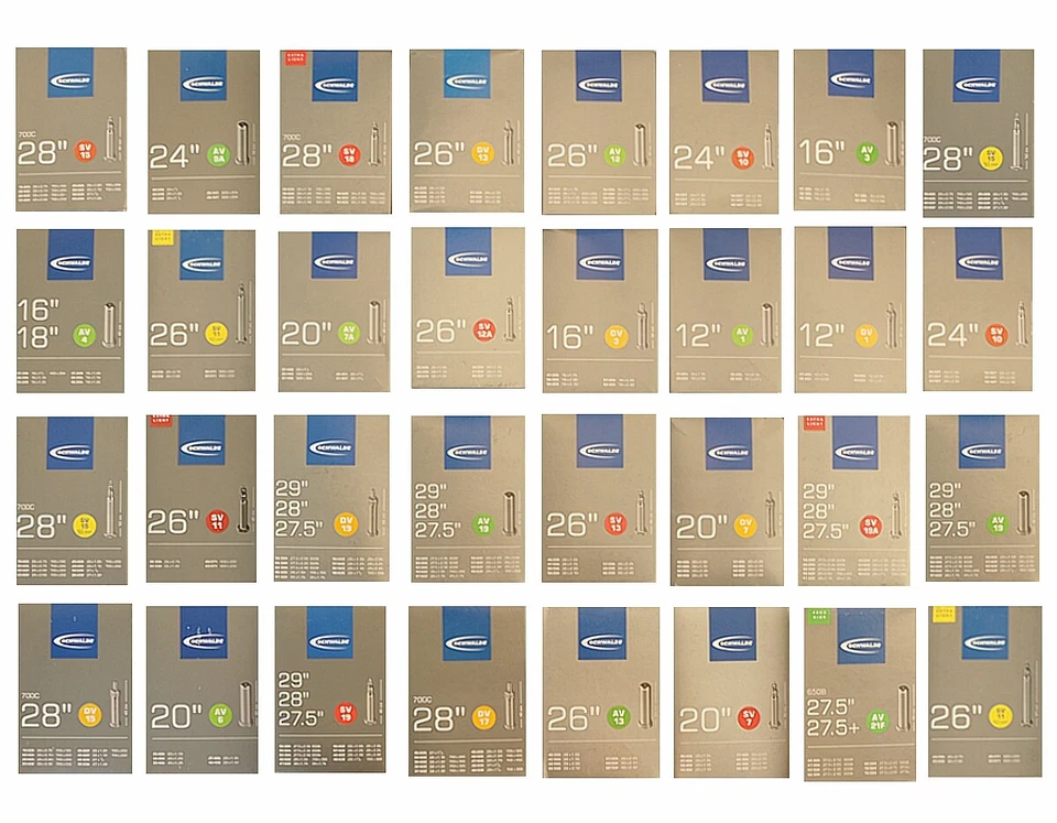 Schwalbe Schlauch AV DV SV Fahrradschlauch 12" 16" 18" 20" 24" 26" 28" 27,5" 29"