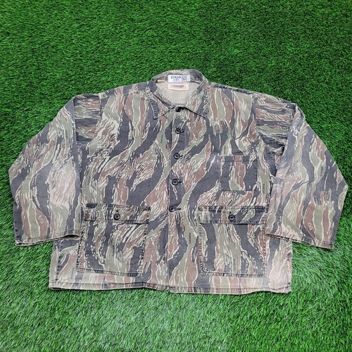 Vintage Ranger Tiger Stripe Camo Jacket Shirt 2XL 28x27 Boxy