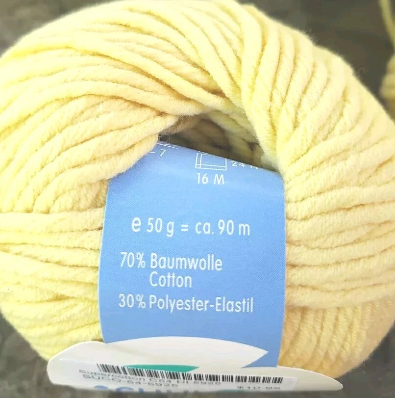 Hilo Schulana Super Algodón 4 madejas amarillo descatalogado 70% algodón 30% elastil Foto 4 de 4