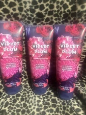 Bath & Body Works 3 X VIOLET PLUM 8 Oz. ULTRA SHEA Body Creams!! DISCONTINUED!