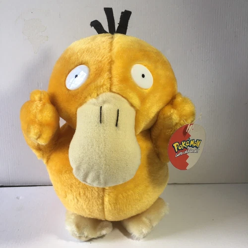 Vintage Pokemon 1999 Nintendo Stuffed Furry Plush Toy Psyduck Play By Play 10"