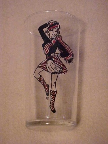 Vintage Sandy's Drive-In Scottish Dancing Lady Becher Glas
