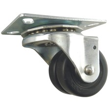 GRAINGER APPROVED 26Y508 Plate Caster,Swivel,Rubber,3 3/8"H 26Y508