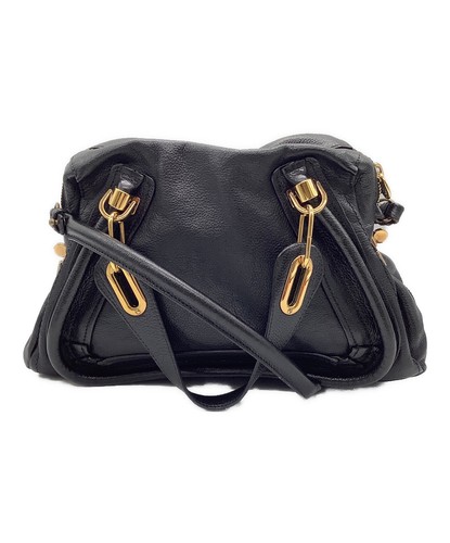 Chloe Hand Bag Tote Bag Paraty 2way Black Authentic - Picture 21 of 24