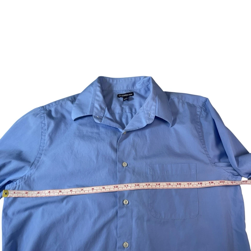 Croft & Barrow Mens 15.5-16 32/33 Dress Shirt Blue Cotton Blend RN86823 Work - Image 3 of 4