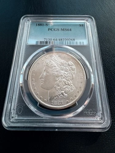 1881-S Silver Morgan Dollar $1 PCGS MS 64, Beautiful Coin