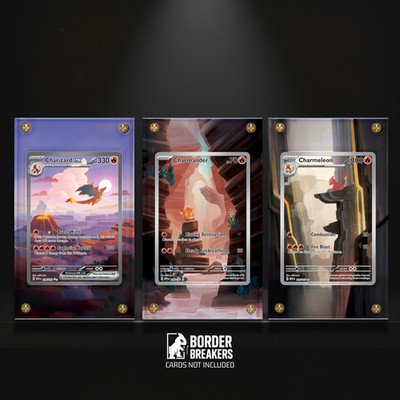 3x 151 Extended Art Cases Bundle, Charizard / Charmeleon/ Charmander Pokémon