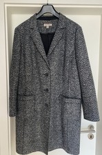 Longblazer Mantel Fischgrät – Gr. 46 – Alba Moda – schwarz/weiß