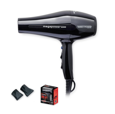 #ad New Turbo Power 326A Mega Power 4000 Professional ionic Black Salon Hair Dryer $109.00