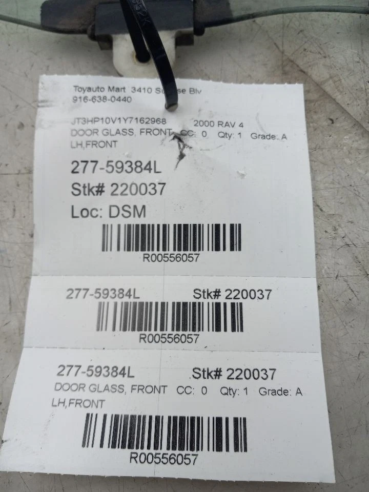 96 97 98 99 00 TOYOTA RAV 4 FRONT DRIVER LEFT DOOR GLASS - Image 3 of 4