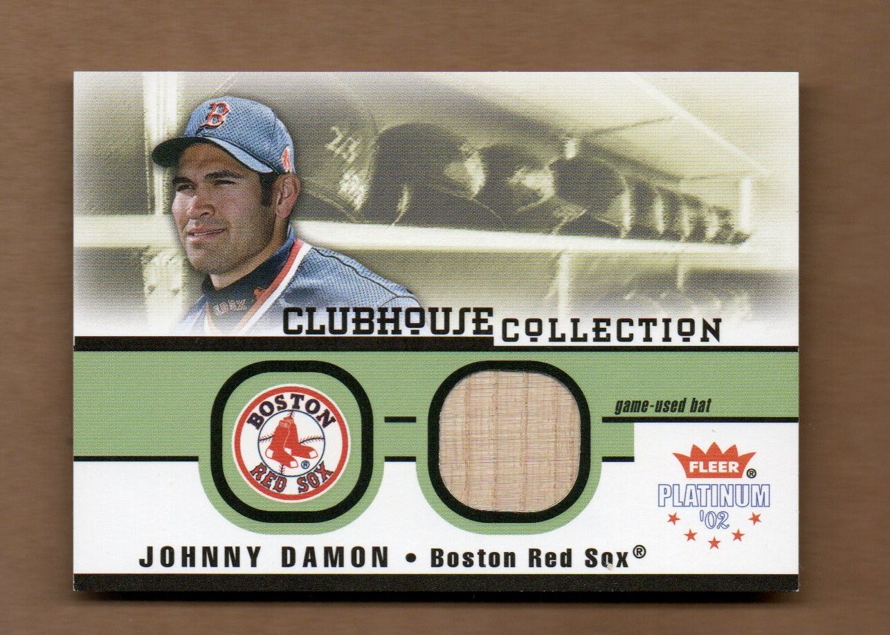 2002 Fleer Platinum - Clubhouse Collection Johnny Damon BAT CARD  RED SOX