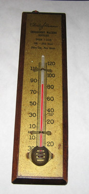 VINTAGE WALL THERMOMETER (CHARLES HAMMER EMBROIDERY MACHINE SUPPLIES) UNION, NJ