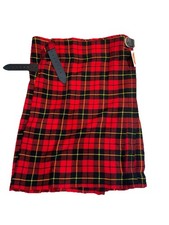 Kommando Kilts Scottish Design Tartans Acrylic Kilt Red/Black Plaid Sz 38 New