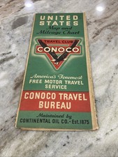 Vintage Conoco Travel Road Map United State A...