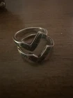 VINTAGE 925 STERLING SILVER CRUSHED TURQUOISE BAND RINGS SIZE 5.25