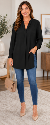 #ad Helmut Lang Black Silk Tunic Shirt Dress Women’s Size Medium $88.00