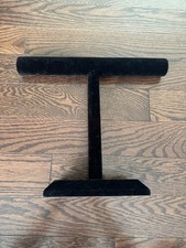 Black Velvet T-Bar Jewelry Display Stand Bracelet Necklace Organizer