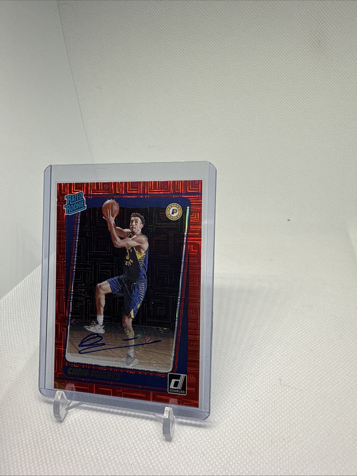 Chris Duarte 2021-22 Donruss Rated Rookies Signatures Choice Red /99 #223 SN,RC