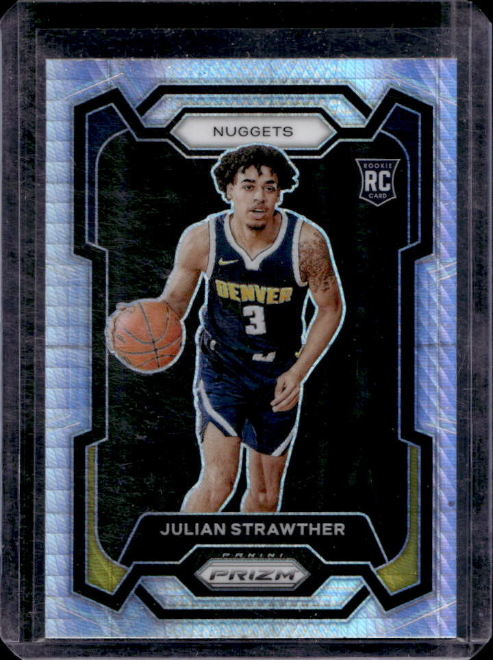2023-24 Panini Prizm Julian Strawther Prizms Hyper Rookie RC #133 Nuggets