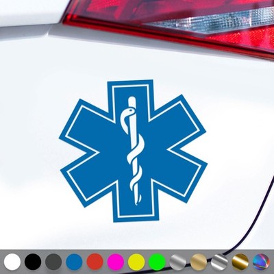 Stern des Lebens Aufkleber Star Of Life Rettungsdienst Sticker Auto Geschenkidee