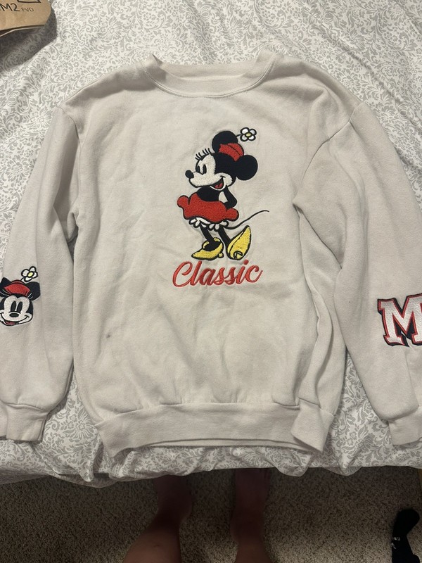 Disney Mickey Mouse Classic Embroidered Sweatshirt Girls Size xS