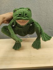 FOLKMANIS Long Legged FROG Hand Puppet Sitting 13 Plush Stuffed green animal