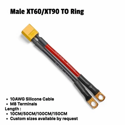 EBIKE SOLUTION XT60 XT90 Male to Ring Terminals RC Lipo 2000w 3000w Ebike Battery Connector
